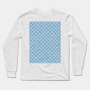 Blue repeat pattern Geometry texture Long Sleeve T-Shirt